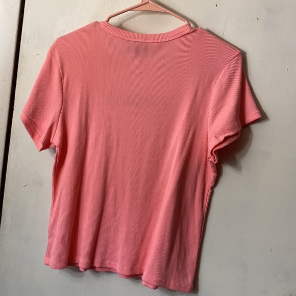 Pink Ribbed Pac-man Tee - Picture 5 of 5